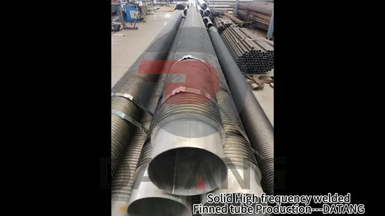 Datang OEM Large Diameter High Frequency Helical Welding Finned Tube Pipe with Welded Spiral Fin, Material Stainless Steel, Carbon Steel, Alloy Steel, Titanium
